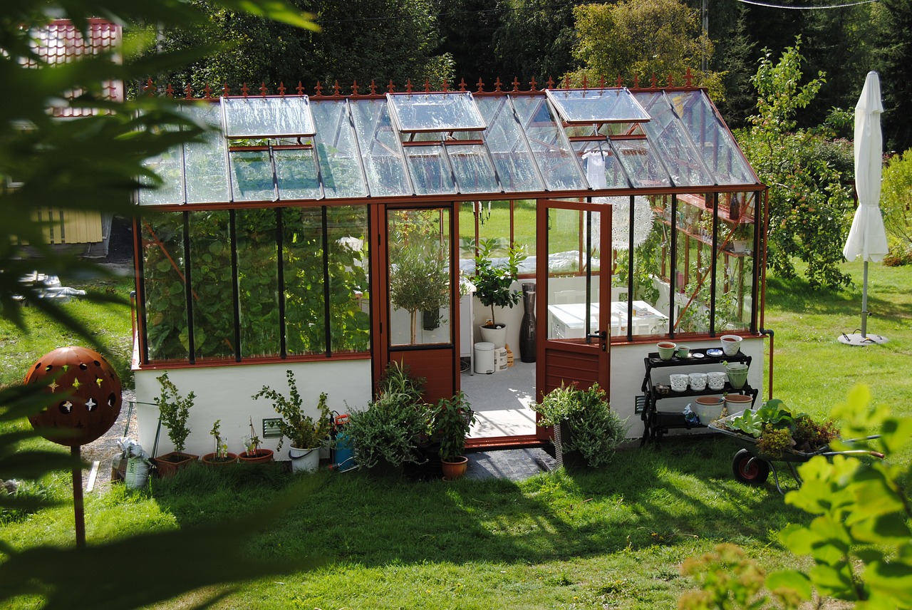 serre en verre jardin